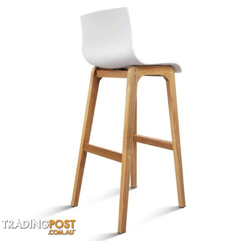 Set of 2 High Seat Back Barstools White