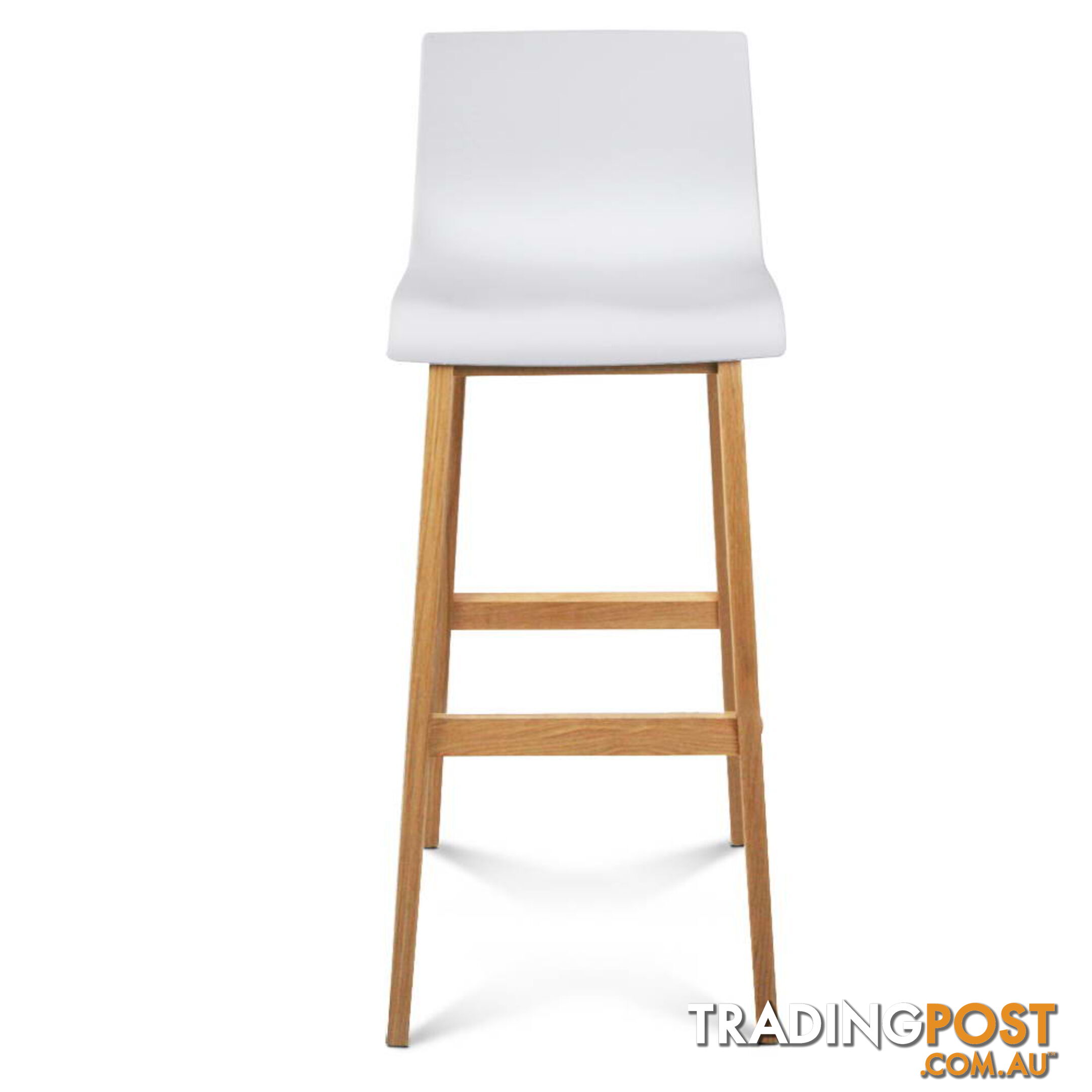 Set of 2 High Seat Back Barstools White