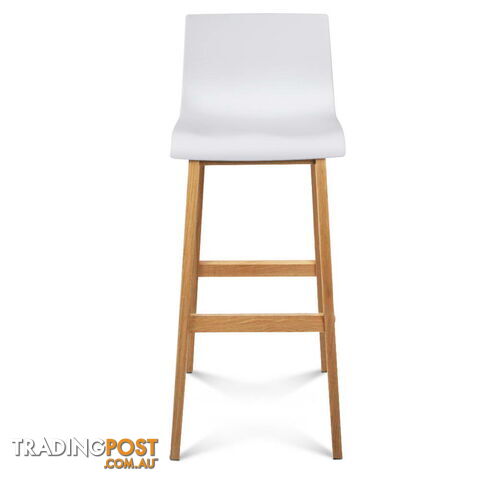 Set of 2 High Seat Back Barstools White