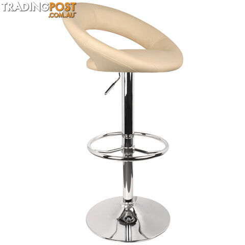 Set of 2 PU Leather Kitchen Bar Stool Beige - photo 4 of 9