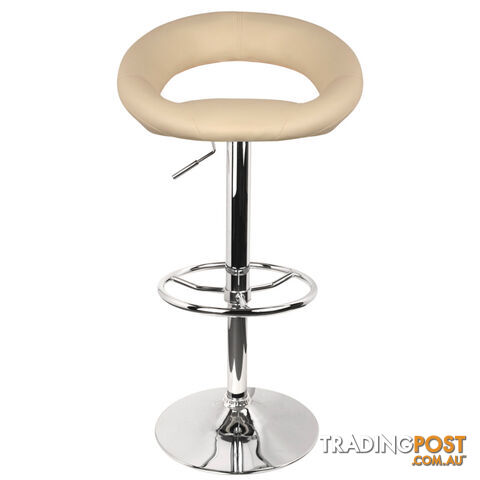 Set of 2 PU Leather Kitchen Bar Stool Beige - photo 3 of 9