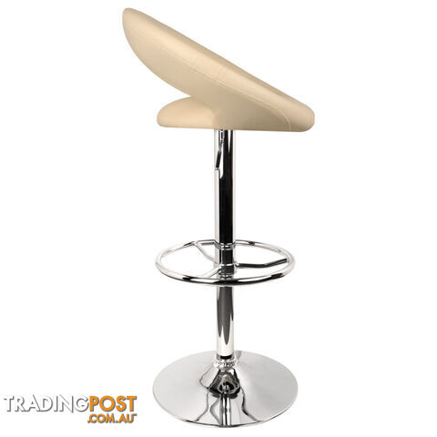 Set of 2 PU Leather Kitchen Bar Stool Beige - photo 5 of 9