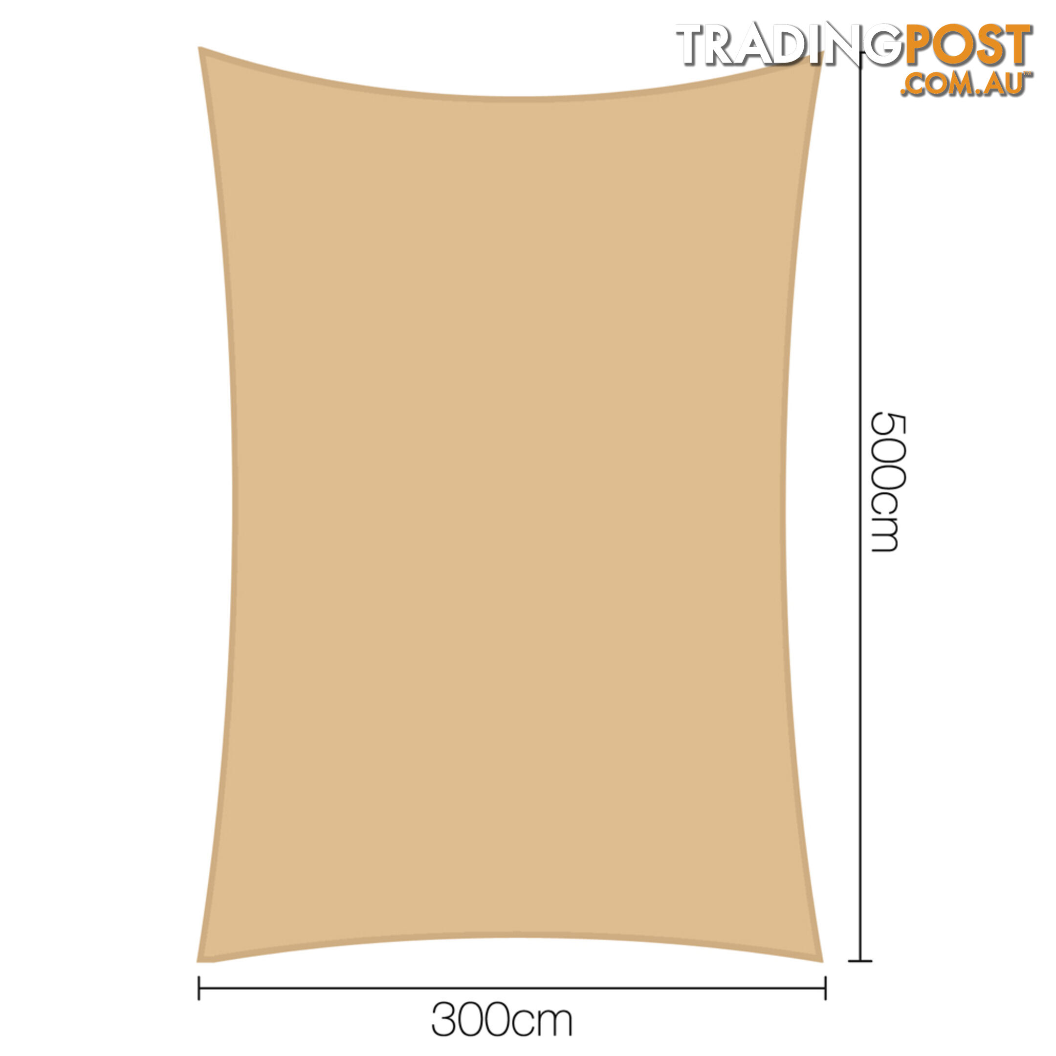 Heavy Duty 185GSM Shade Sail Canopy 3 x 5 M Sand