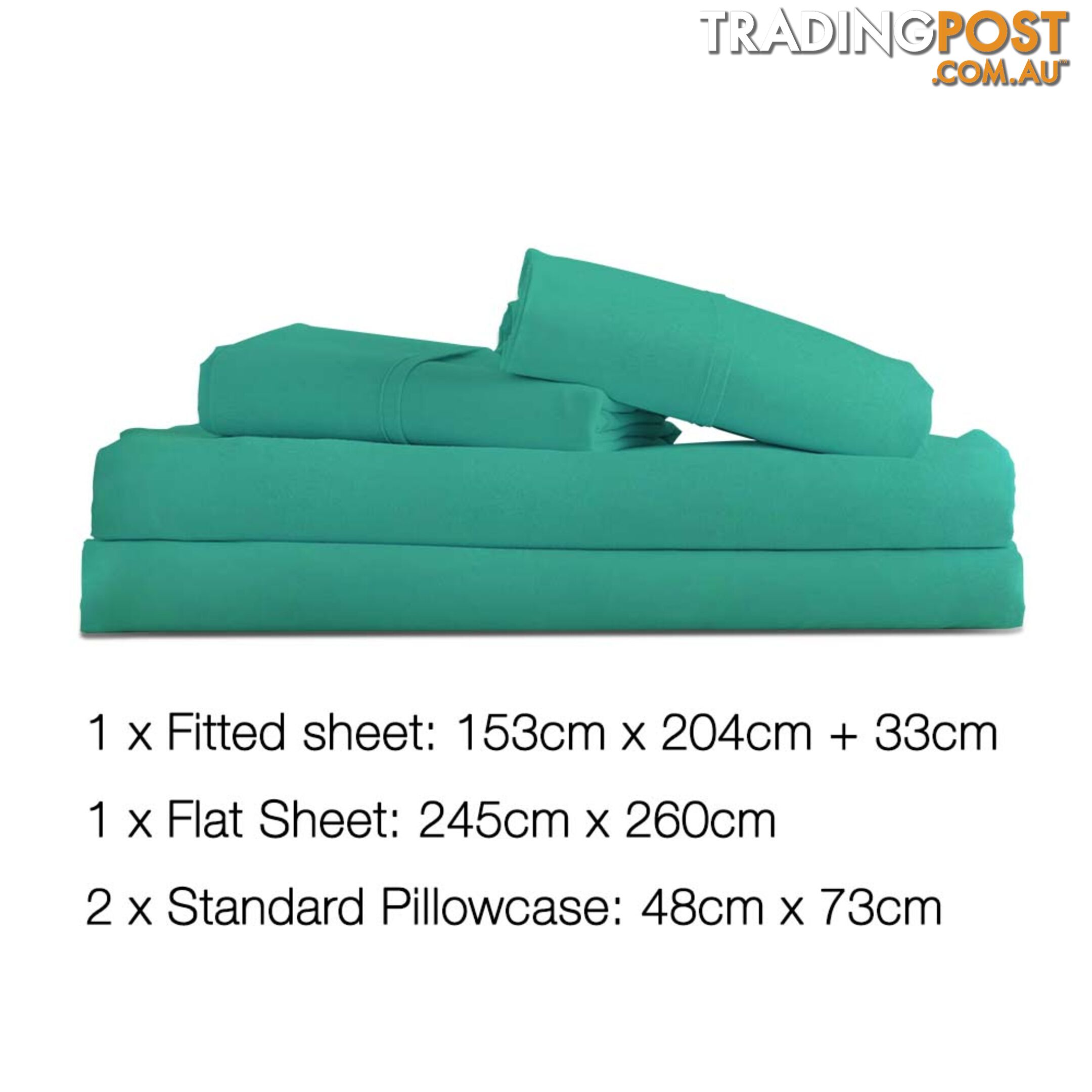 4 Piece Microfibre Sheet Set Queen_ Aqua