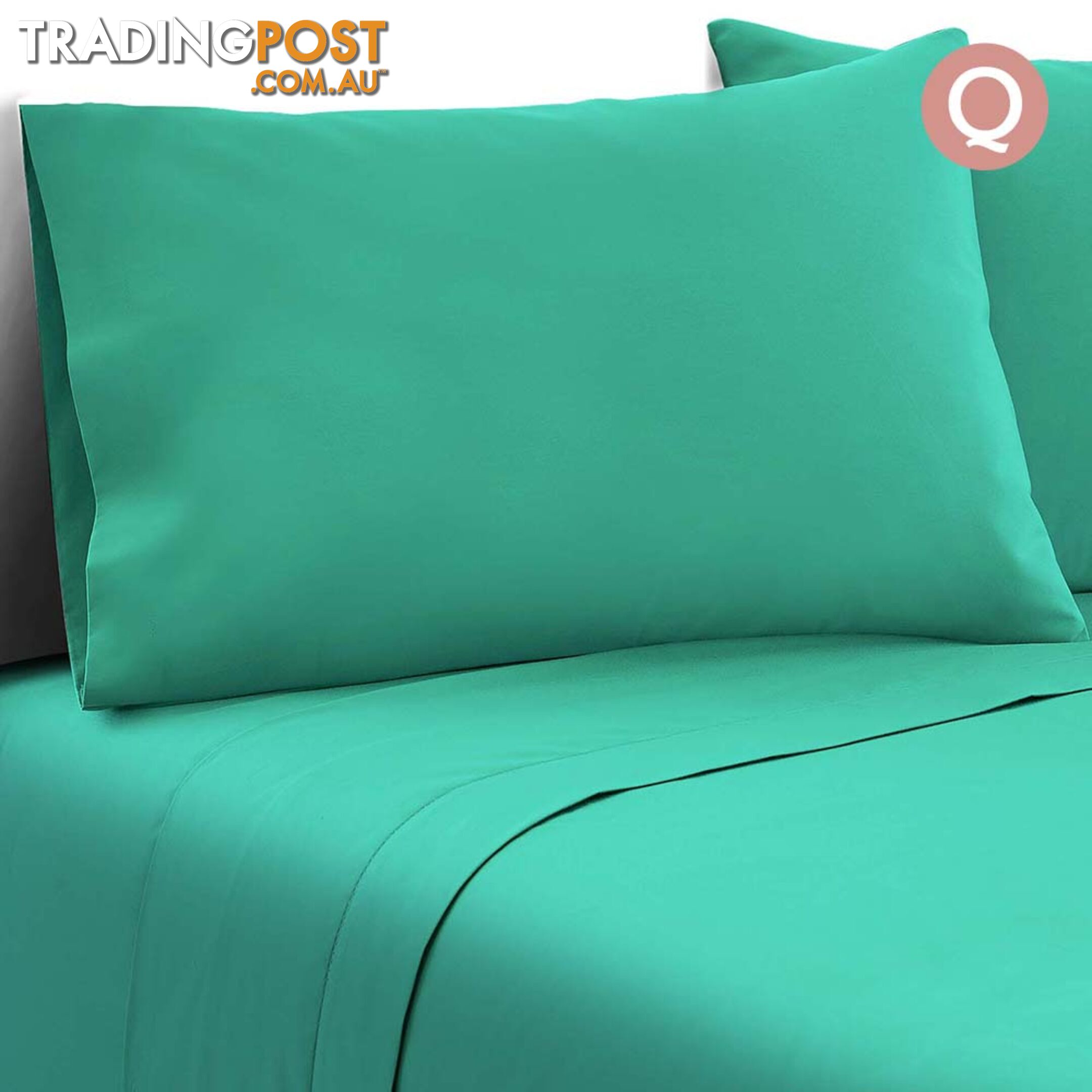 4 Piece Microfibre Sheet Set Queen_ Aqua