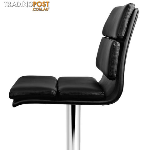 Set of 2 PU Leather Bar Stools - Black - photo 5 of 11