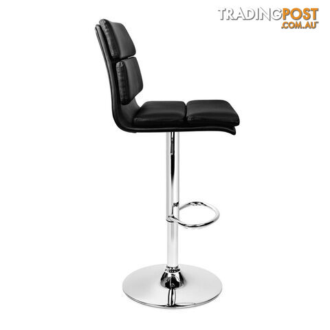Set of 2 PU Leather Bar Stools - Black - photo 4 of 11