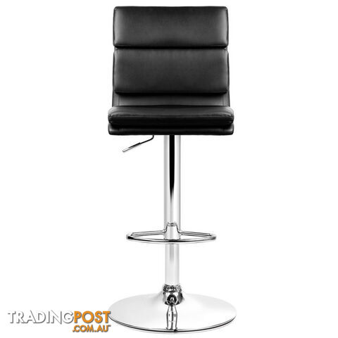 Set of 2 PU Leather Bar Stools - Black - photo 3 of 11