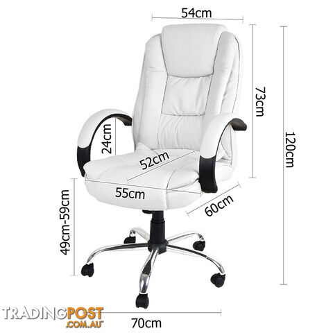 Executive PU Leather Office Computer Chair White - photo 2 of 9
