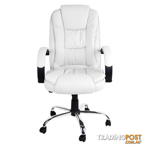 Executive PU Leather Office Computer Chair White - photo 3 of 9