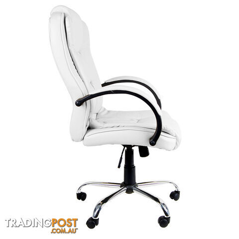 Executive PU Leather Office Computer Chair White - photo 4 of 9