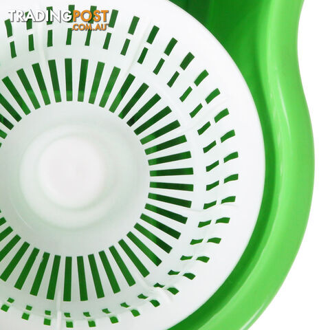 360 Degree Spinning Mop Microfibre Spin Dry Bucket with 2 Mop Heads - Green