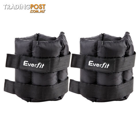 Set of 2 5 kg Wrist Ankle Weights Gym Training w/ Adjustable Pair Strap