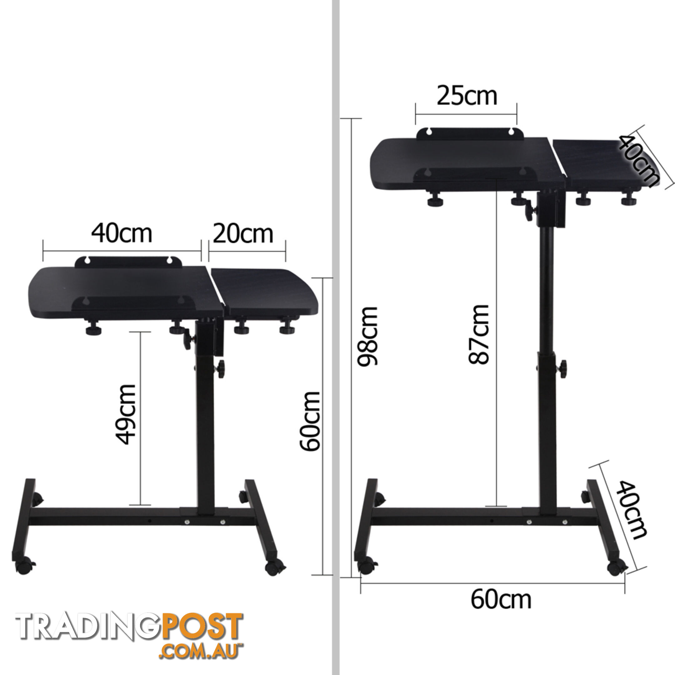 Rotating Mobile Laptop Adjustable Desk Black