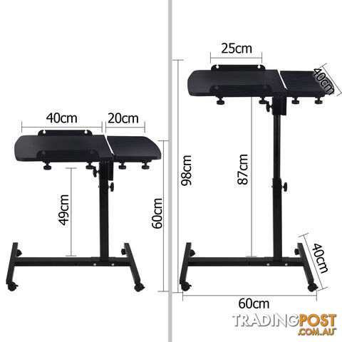 Rotating Mobile Laptop Adjustable Desk Black