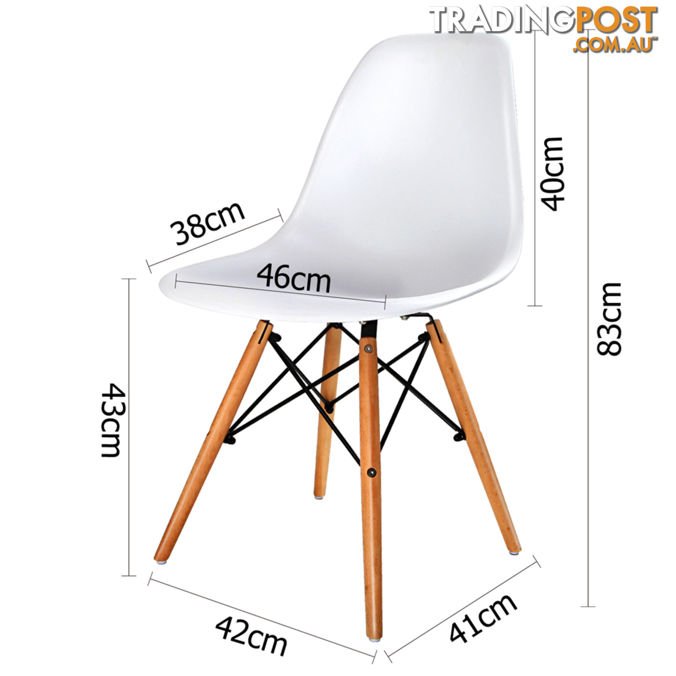 Set of 4 Dining Chair White