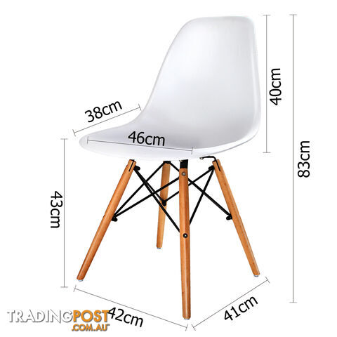 Set of 4 Dining Chair White