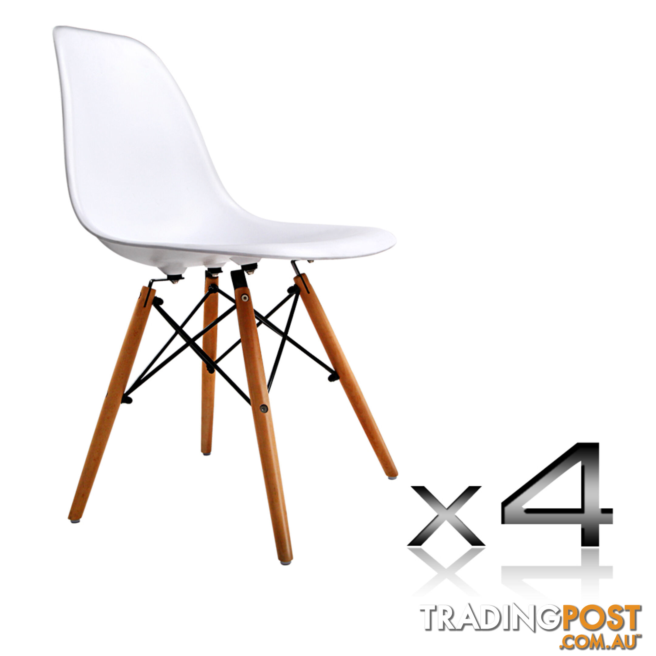 Set of 4 Dining Chair White