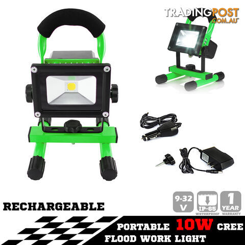 10W PORTABLE LED WORK LIGHT RECHARGEABLE FLOOD LIGHT LAMP CAMPING GREEN