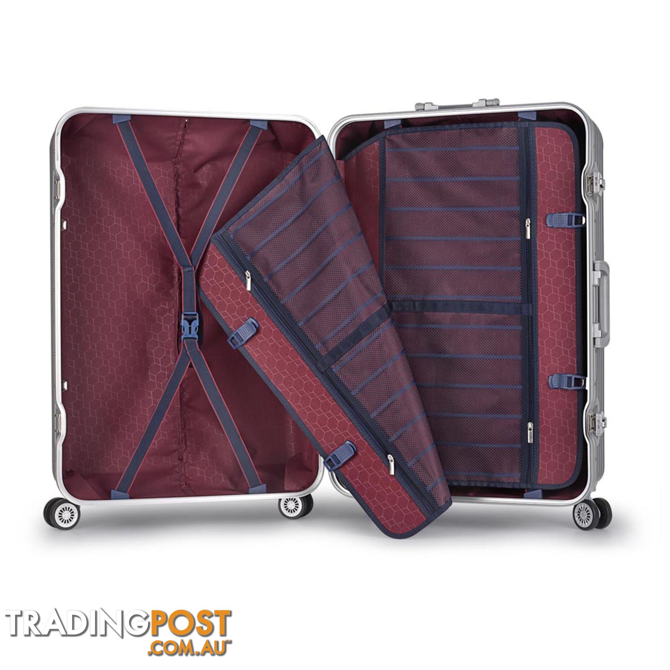 Hard Shell Travel Luggage with TSA Lock Silver