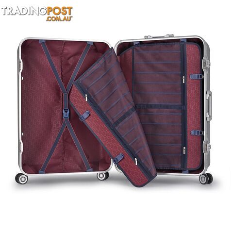 Hard Shell Travel Luggage with TSA Lock Silver