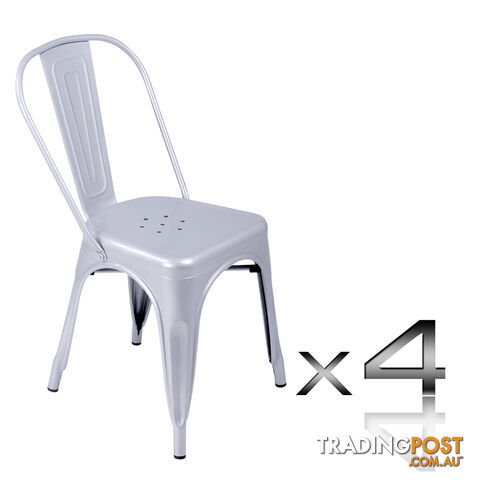 Set of 4 Replica Tolix Dining Metal Chair Gloss Metal