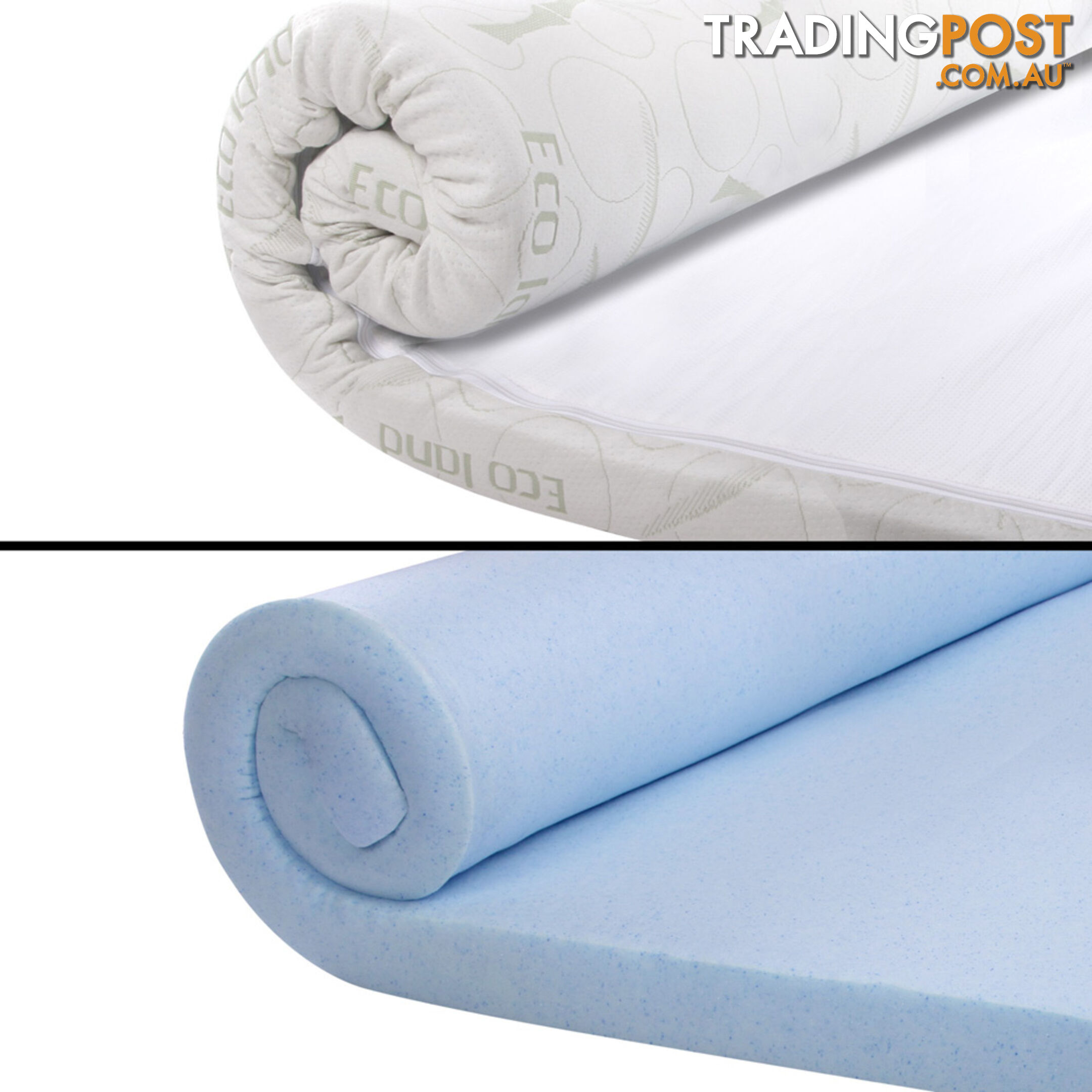 Cool Gel Memory Foam Mattress Topper w/ Bamboo Fabric Cover 8cm King