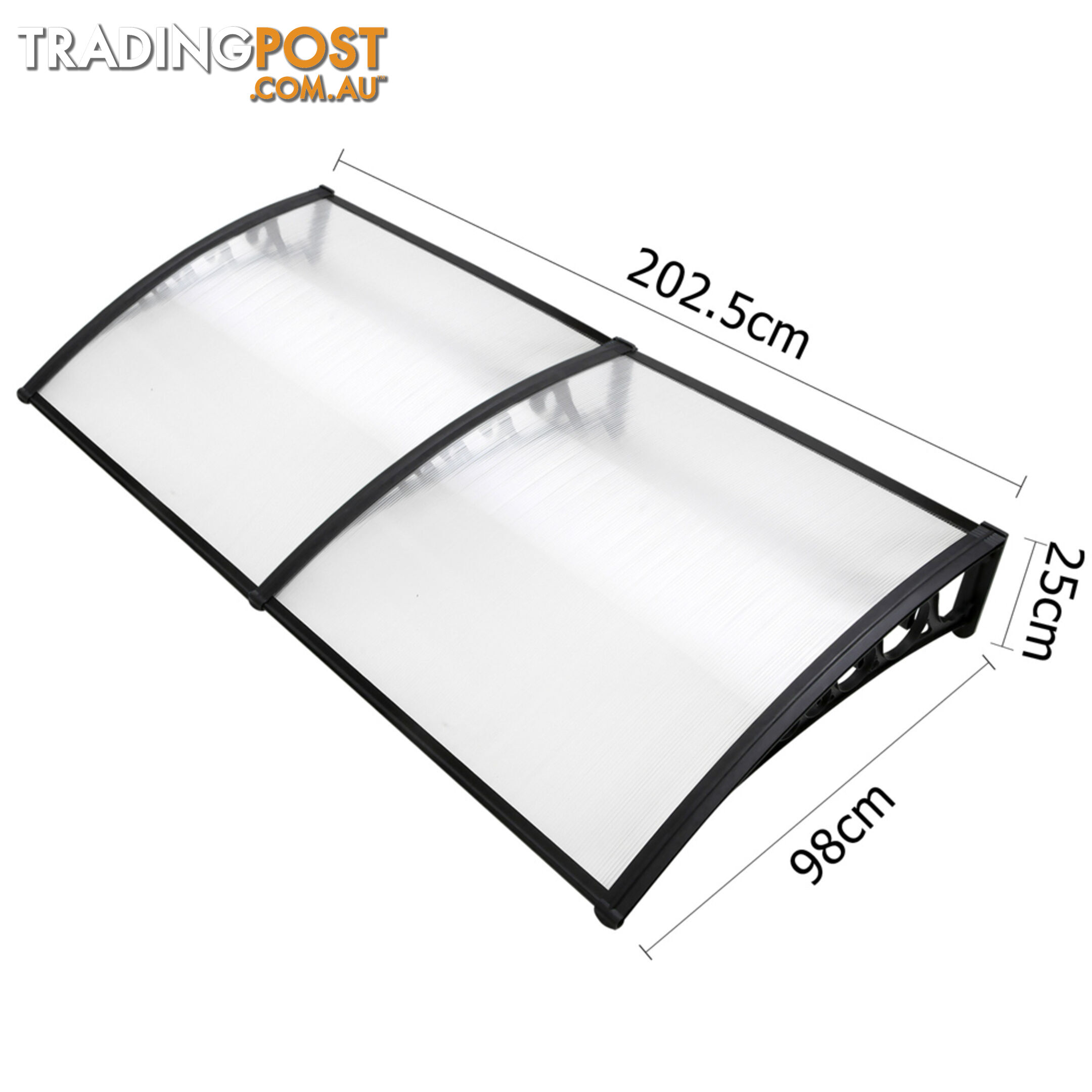 DIY Window Door Awning Cover Transparent 100 x 200cm