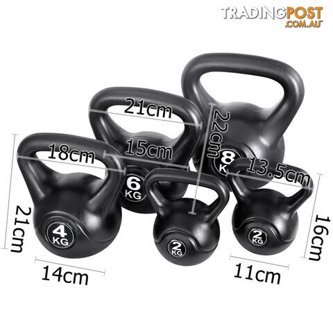 Set of 5 Kettle Bells Fitness Exercise Kit