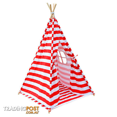 4 Poles Teepee Tent w/ Storage Bag Red