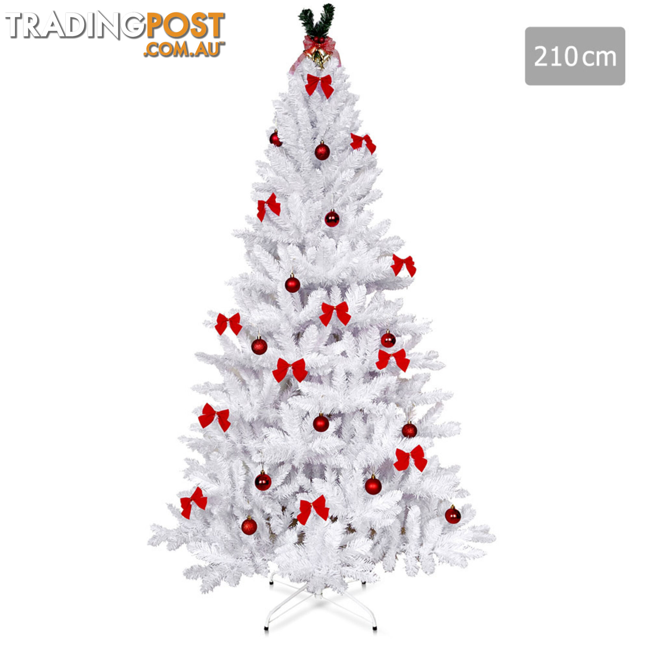 2.1M Christmas Tree With Decorations - White