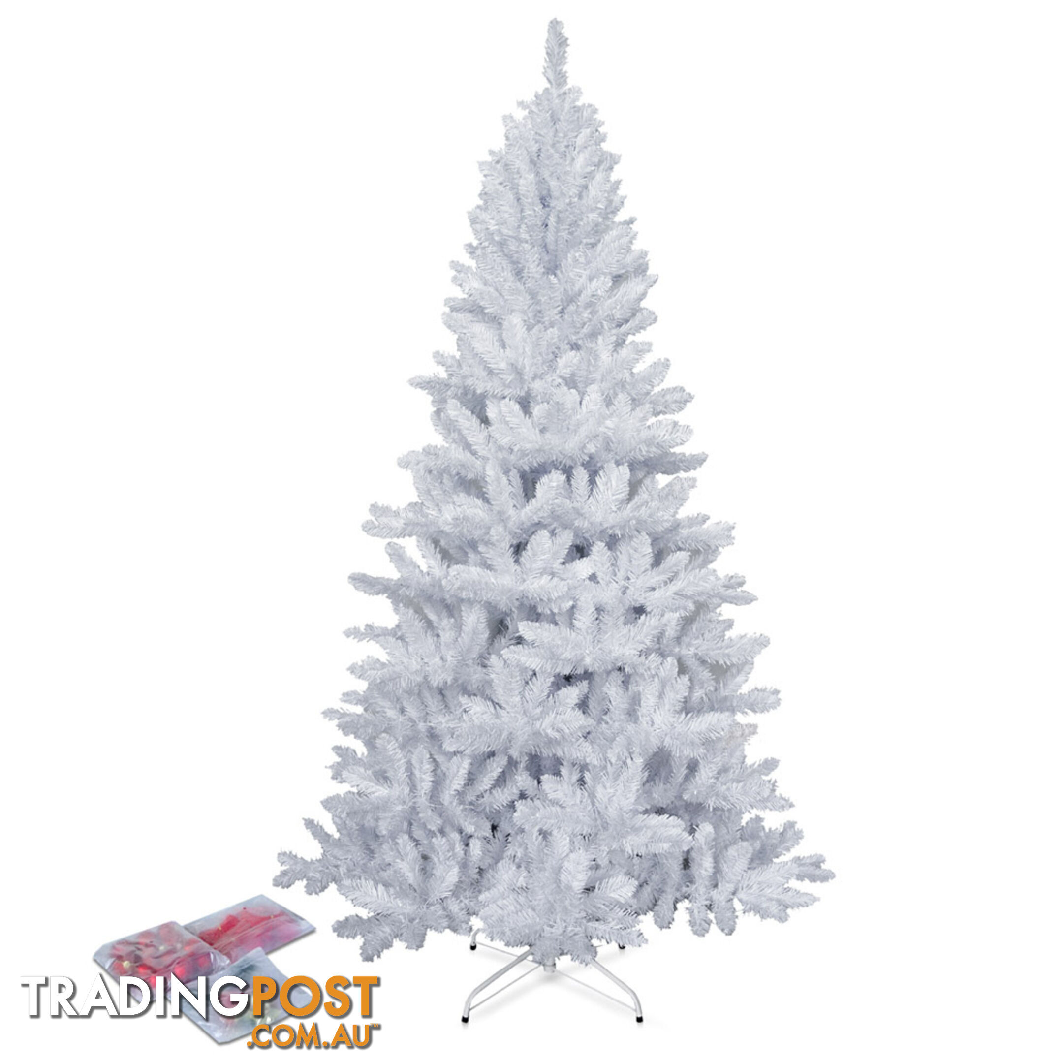 2.1M Christmas Tree With Decorations - White