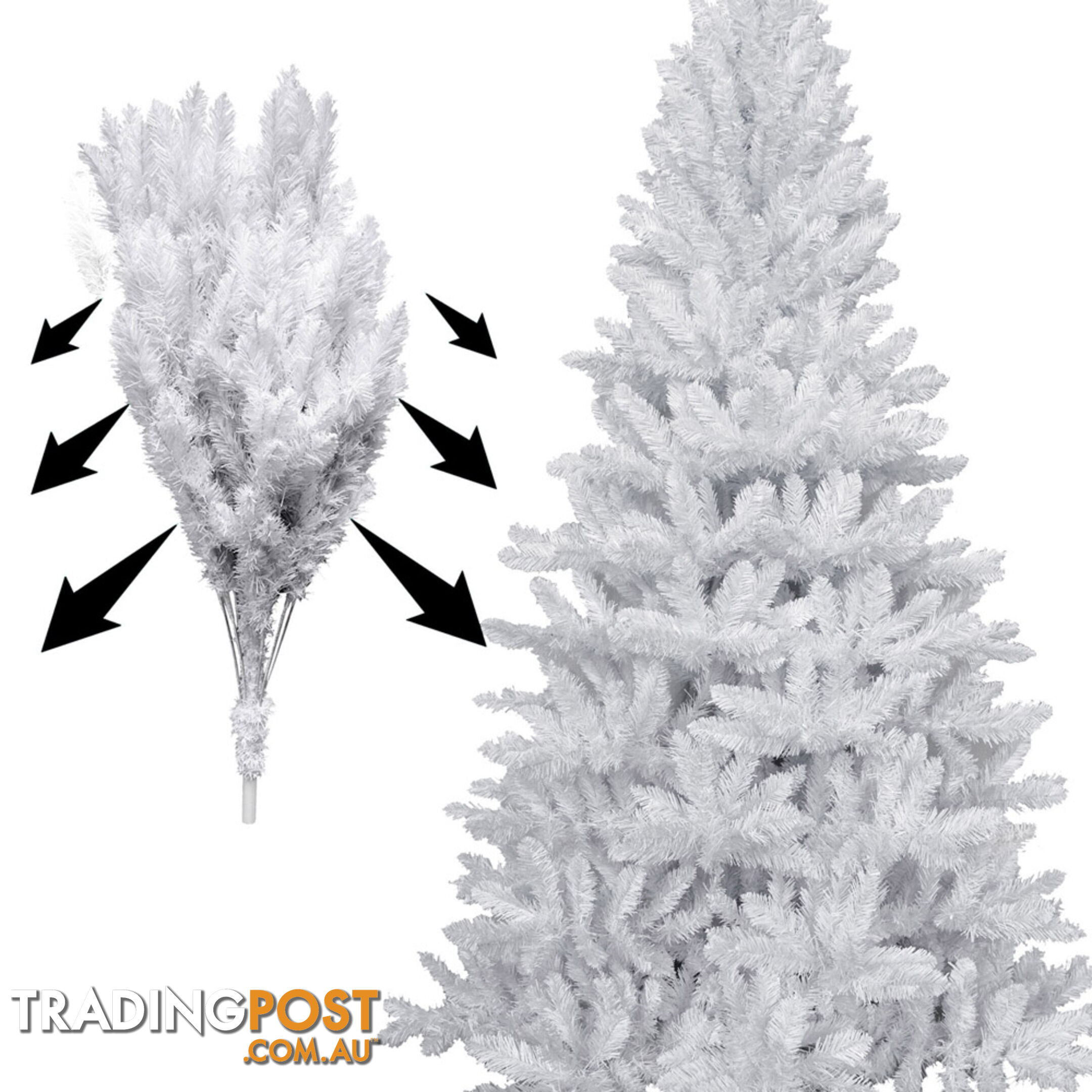 2.1M Christmas Tree With Decorations - White