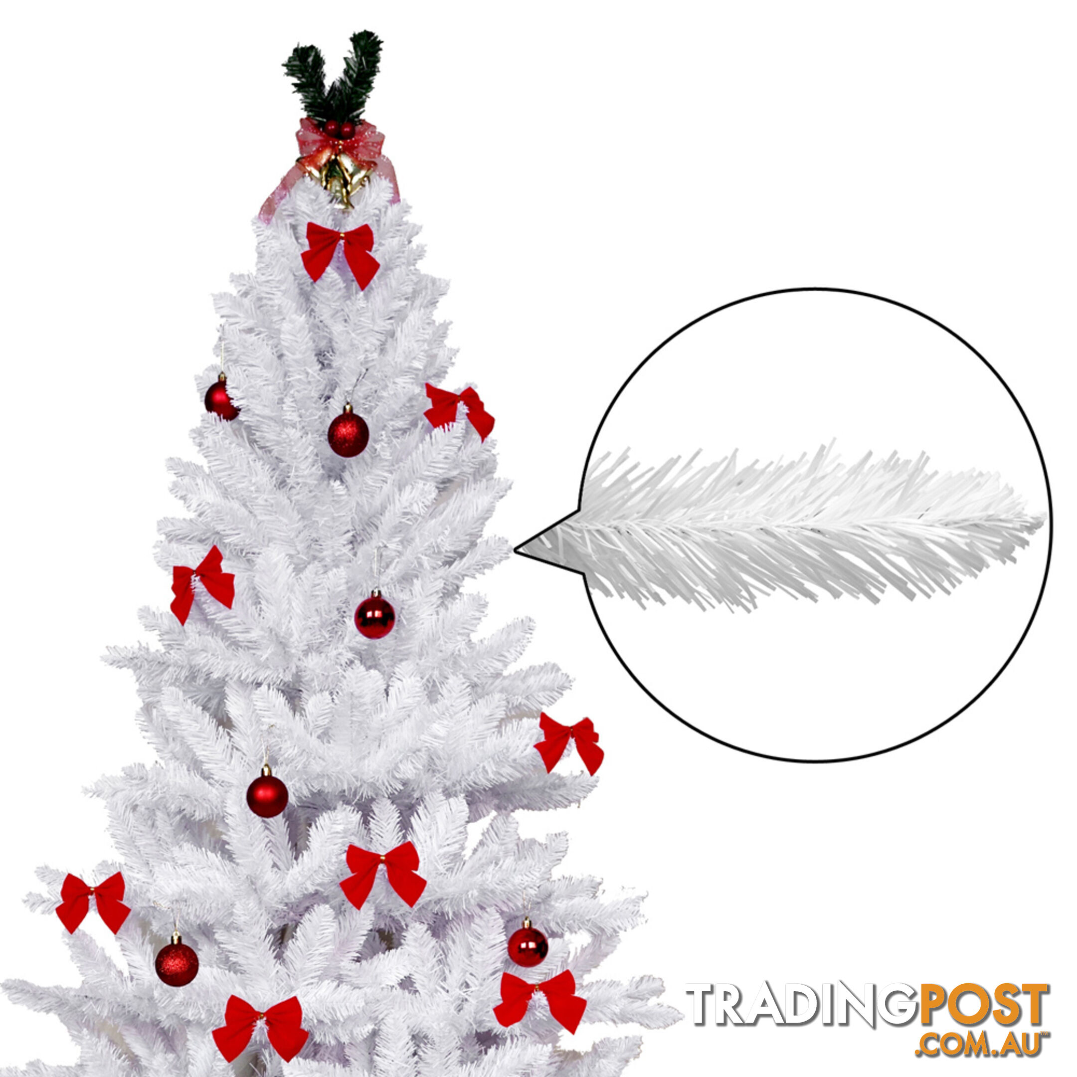 2.1M Christmas Tree With Decorations - White