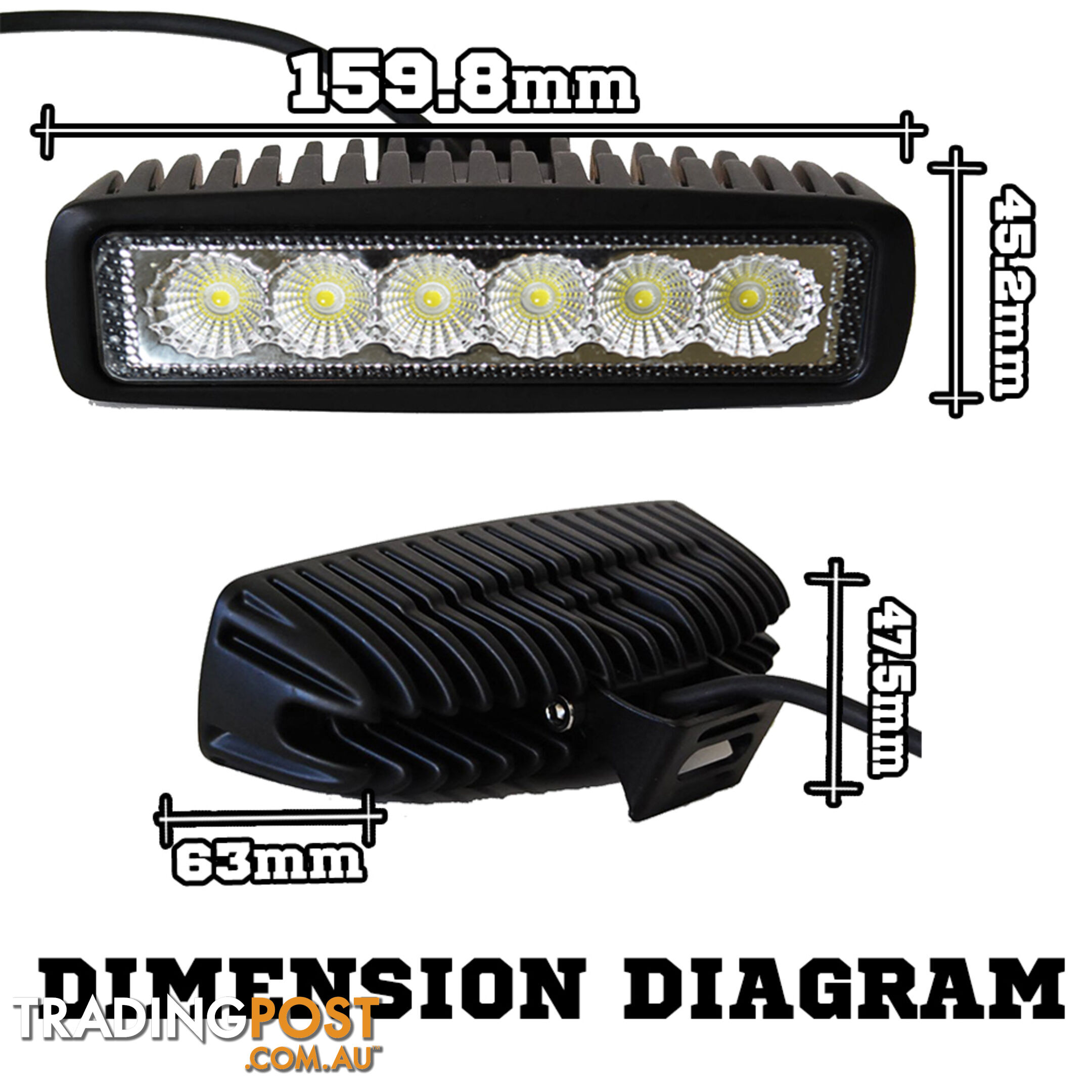 2x 6inch 18W LED Light Bar Driving Work Lamp Flood Truck Offroad UTE 4WD