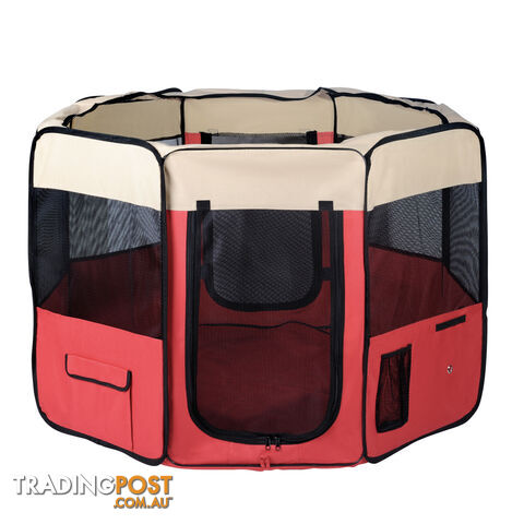 Pet Dog Puppy Cat Exercise Playpen Crate Cage Tent Red