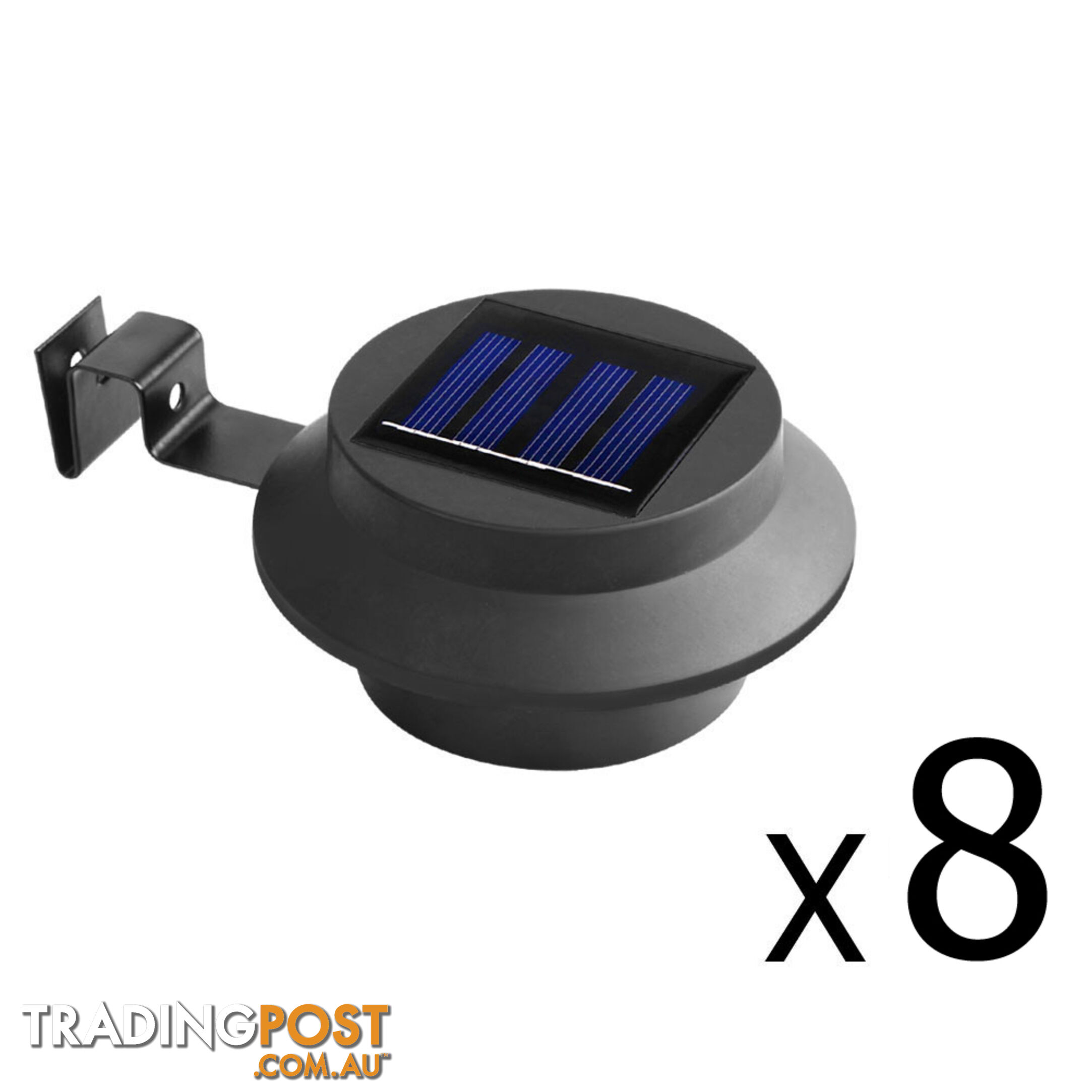 Set of 8 Solar Gutter Light - Black