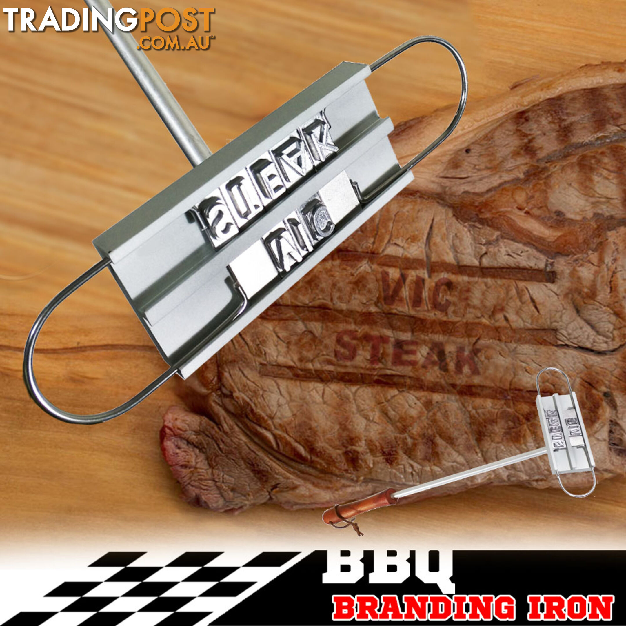 BBQ Branding Iron Changeable Letters Grilling Restaurant Kitchen Steak Tools