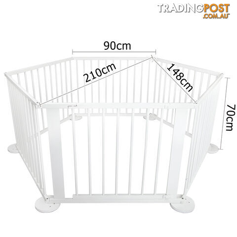 Baby Natural White Wooden Playpen