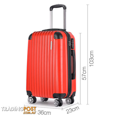 Set of 2 Hard Shell Travel Luggage with TSA Lock - Red