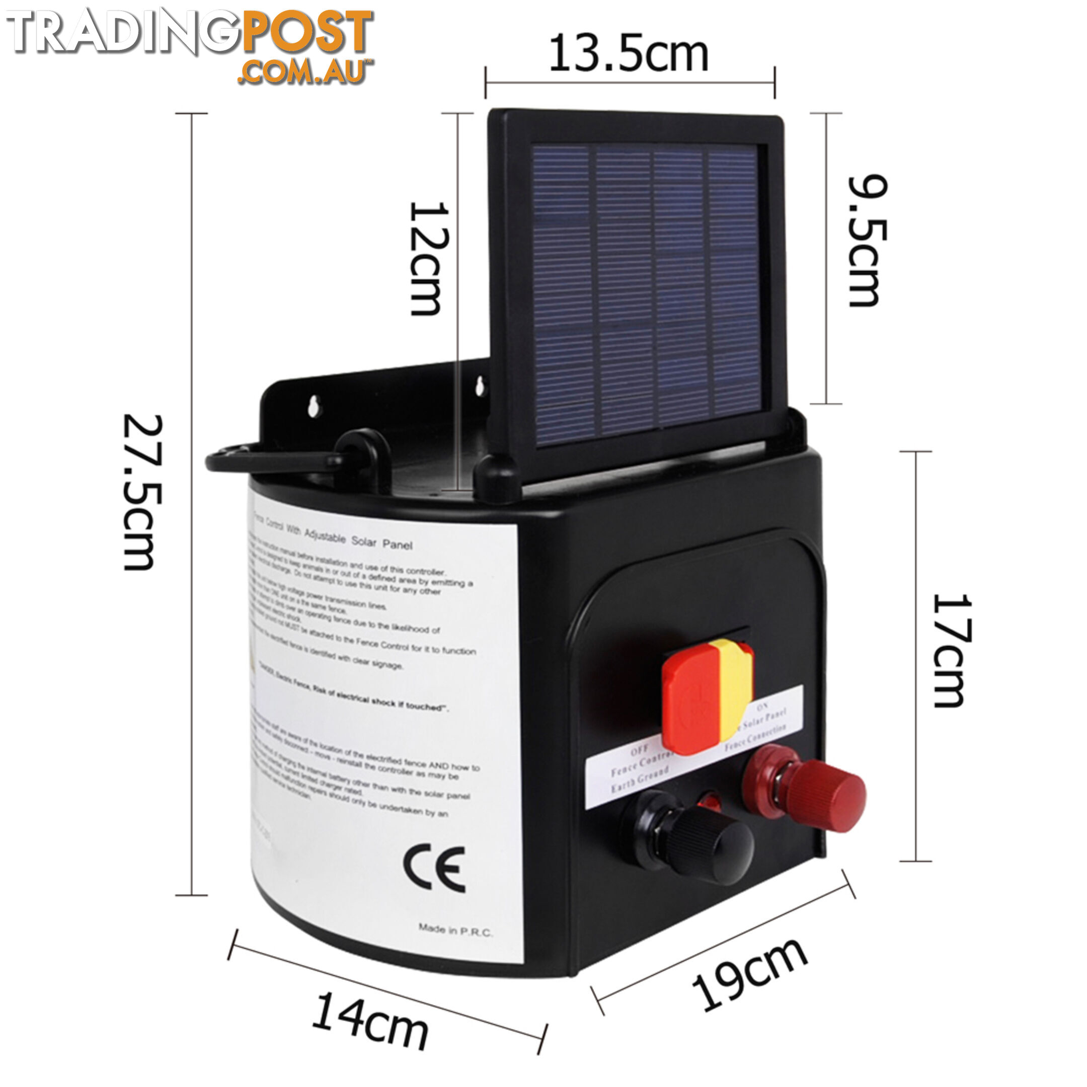 5km Solar Power Electric Fence Energiser Charger