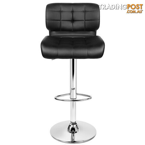 Set of 2 Leather Bar Stools - Black - photo 3 of 10
