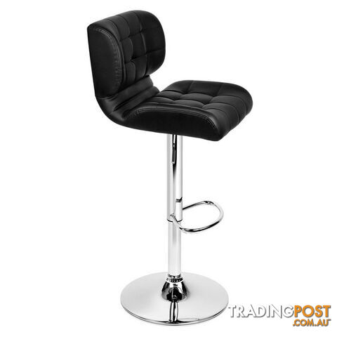 Set of 2 Leather Bar Stools - Black - photo 4 of 10