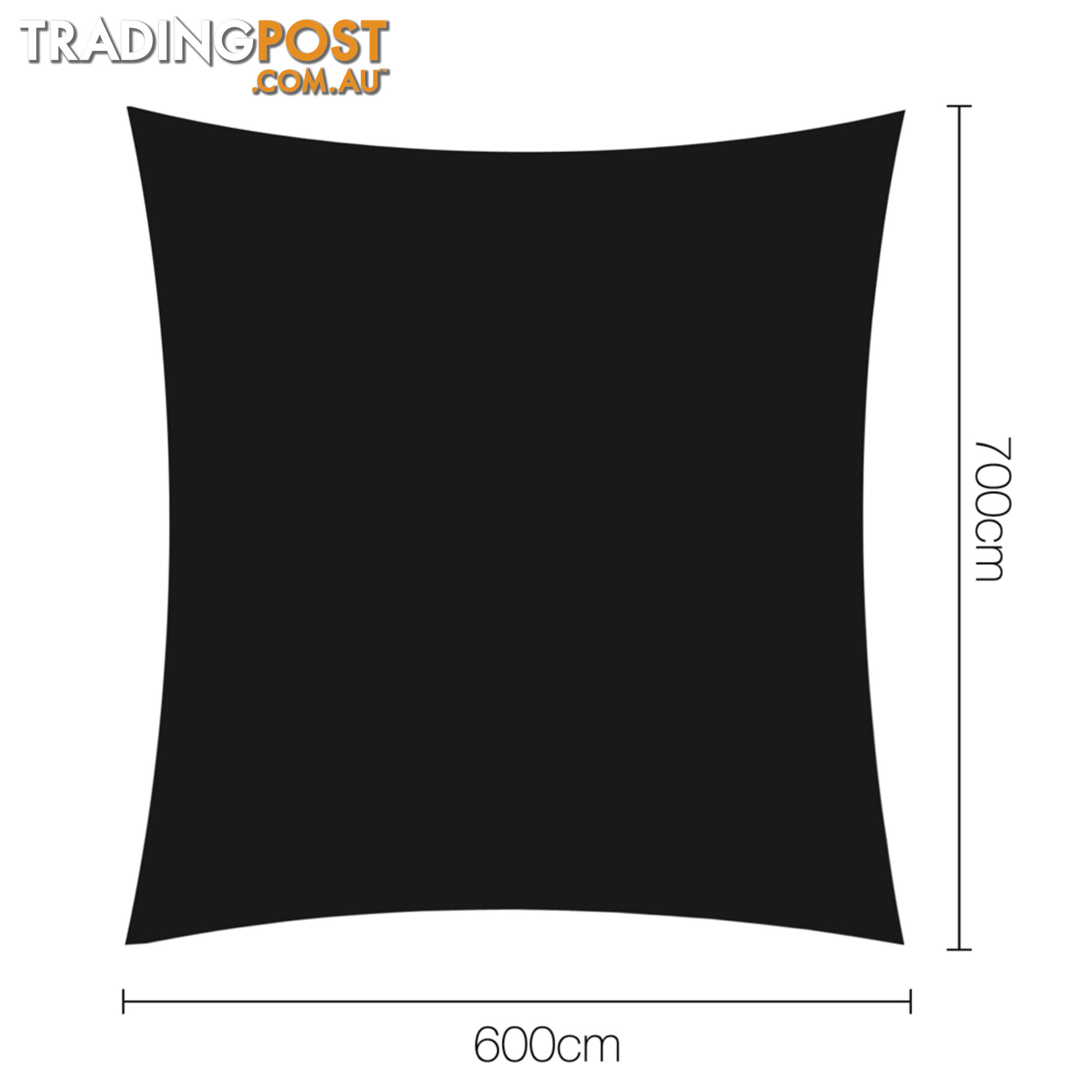 Heavy Duty 280GSM Shade Sail Canopy 6 x 7 M Black