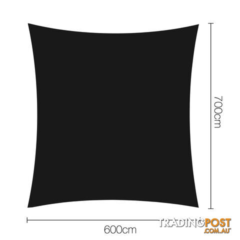 Heavy Duty 280GSM Shade Sail Canopy 6 x 7 M Black