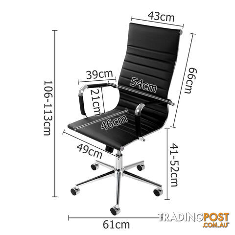 Eames Replica PU Leather High Back Executive Computer Office Chair Black