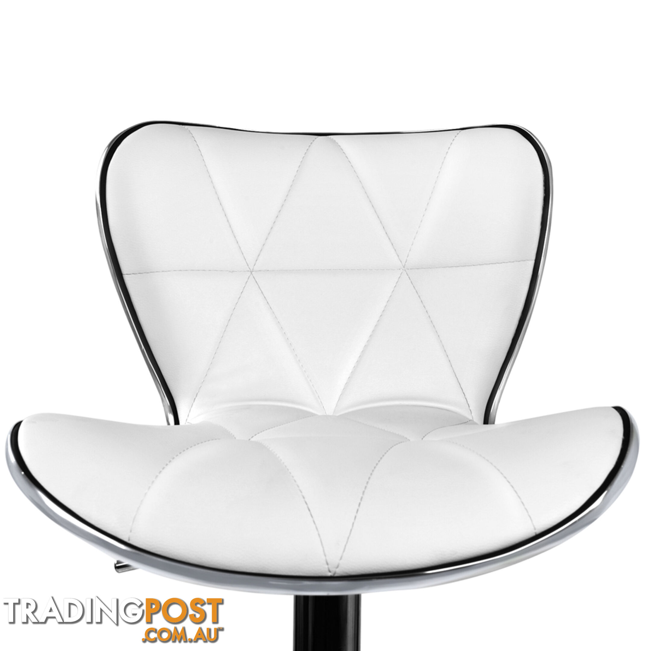 Set of 2 PU Leather Kitchen Bar Stool White