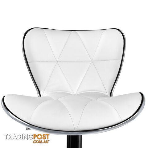 Set of 2 PU Leather Kitchen Bar Stool White