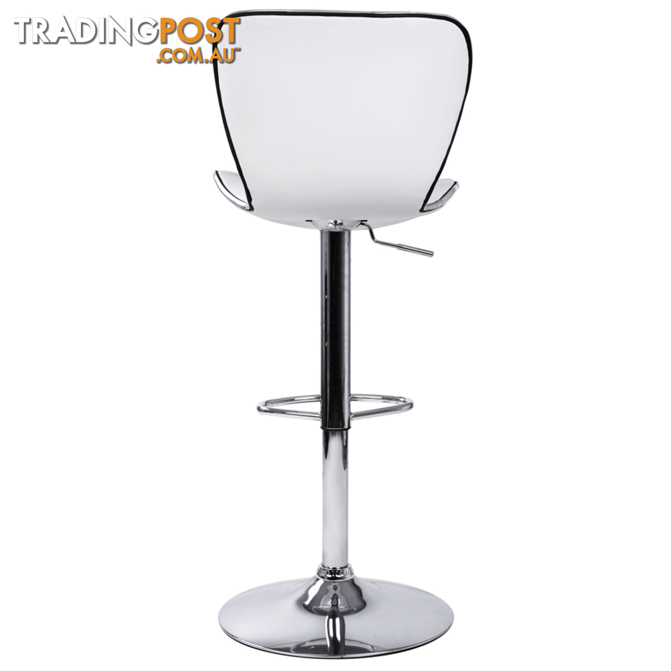 Set of 2 PU Leather Kitchen Bar Stool White