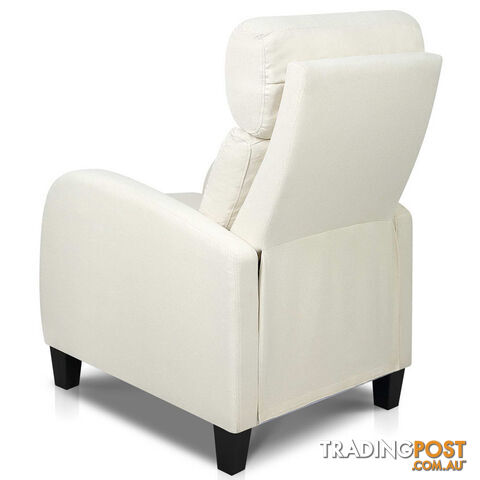 Linen Fabric Armchair Recliner - Beige - photo 5 of 12
